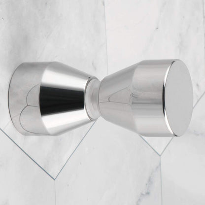 Shower Glass Door Knob Bathroom Round Back-to-Back Handle Pull 304 Brushed Nickel V324-SDKONB-T