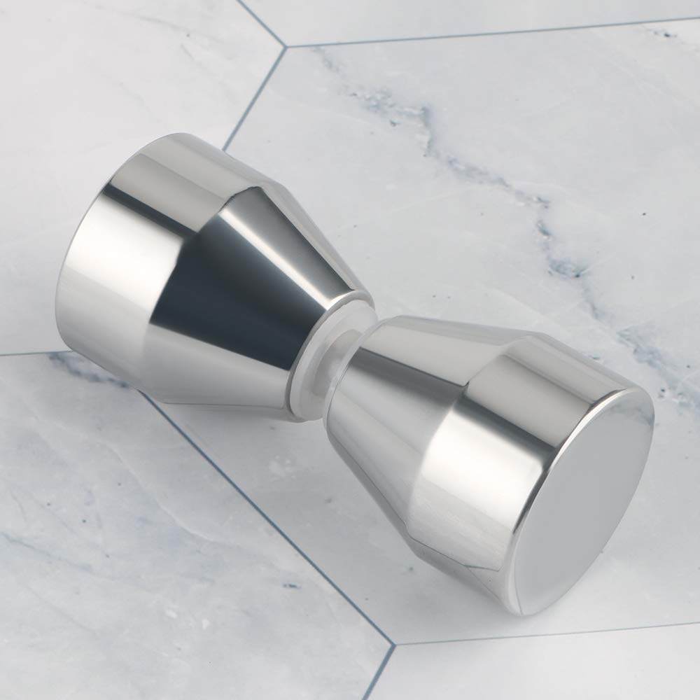 Shower Glass Door Knob Bathroom Round Back-to-Back Handle Pull 304 Brushed Nickel V324-SDKONB-T