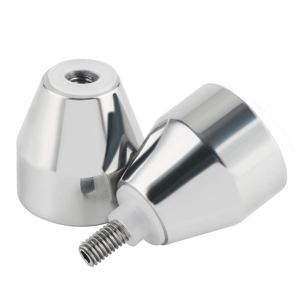 Shower Glass Door Knob Bathroom Round Back-to-Back Handle Pull 304 Brushed Nickel V324-SDKONB-T