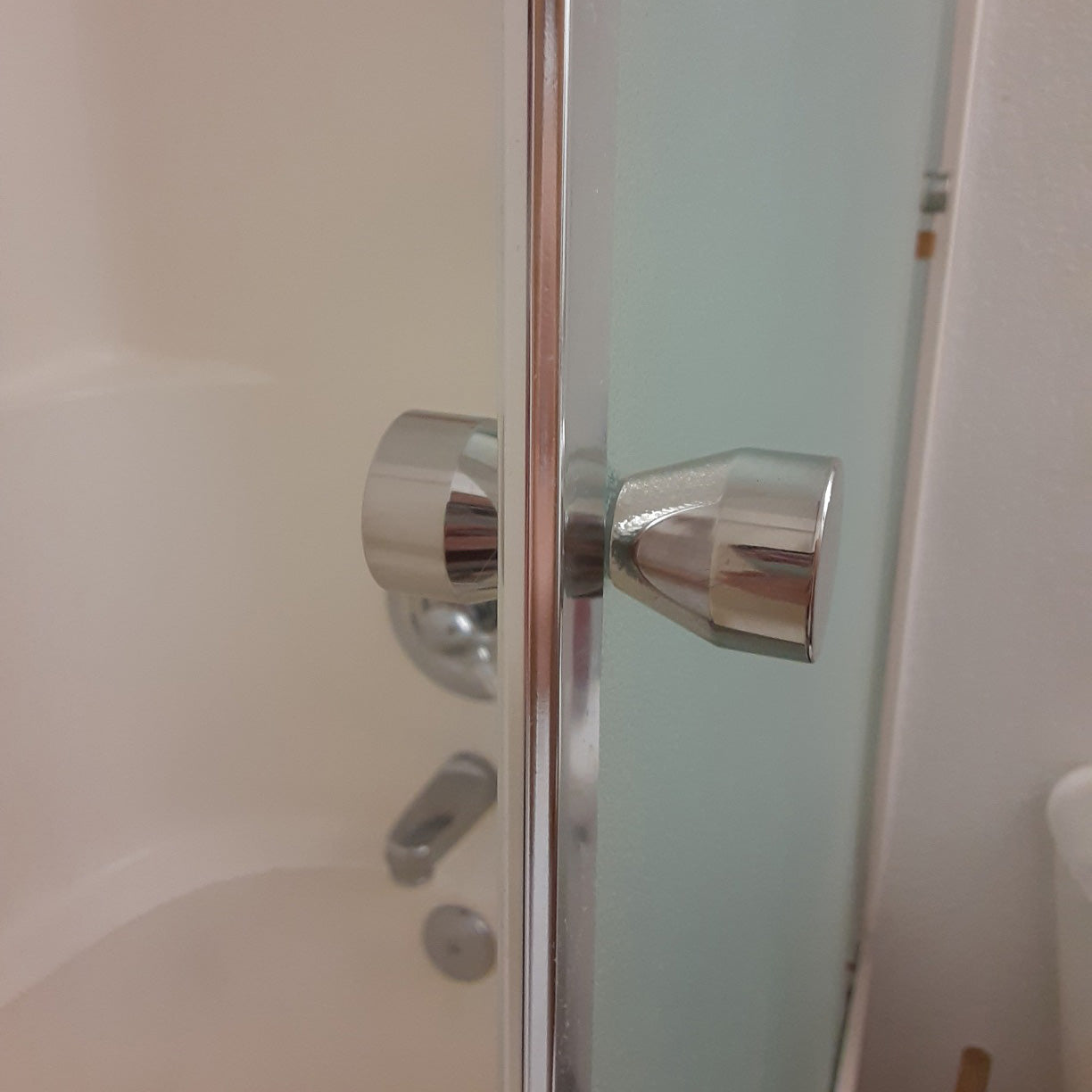 Shower Glass Door Knob Bathroom Round Back-to-Back Handle Pull 304 Brushed Nickel V324-SDKONB-T