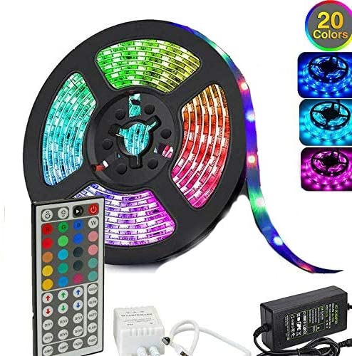 5050 RGB LED Strip Lights Waterproof SMD 300 IP65 5m 12V 44key IR Controller V324-SF-LEDS