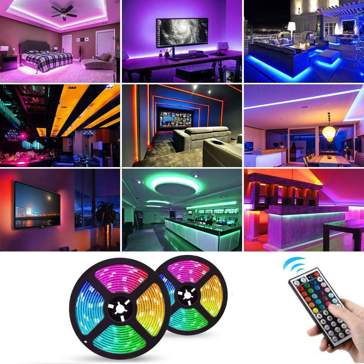 5050 RGB LED Strip Lights Waterproof SMD 300 IP65 5m 12V 44key IR Controller V324-SF-LEDS