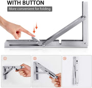 2PCS 14inch Steel Wall Mounted Folding Triangle Angle Shelf Support Bracket Rack V324-SH-WTL-1-265-14