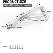 2PCS 14inch Steel Wall Mounted Folding Triangle Angle Shelf Support Bracket Rack V324-SH-WTL-1-265-14
