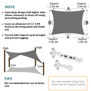 4m x 6m Grey Rectangle Sun Shade Sails for Patios Sun UV Outdoor Canopy Backyard Sunshades V324-SHADEREC-GREY-4X6