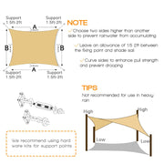 2m x 3m Rectangle Sun Shade Sails for Patios Sun UV Outdoor Canopy Backyard Sunshades V324-SHADEREC-YEL-2X3