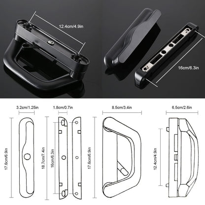Sliding Patio Door Handle Set Mortise Lock Suitable for Sliding Glass Patio Door Black V324-SLDOORLC-BK-NK