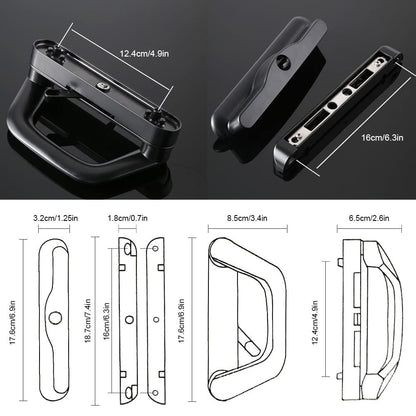 Sliding Patio Door Handle Set Mortise Lock Suitable for Sliding Glass Patio Door Keyed Black V324-SLDOORLC-BK-WK