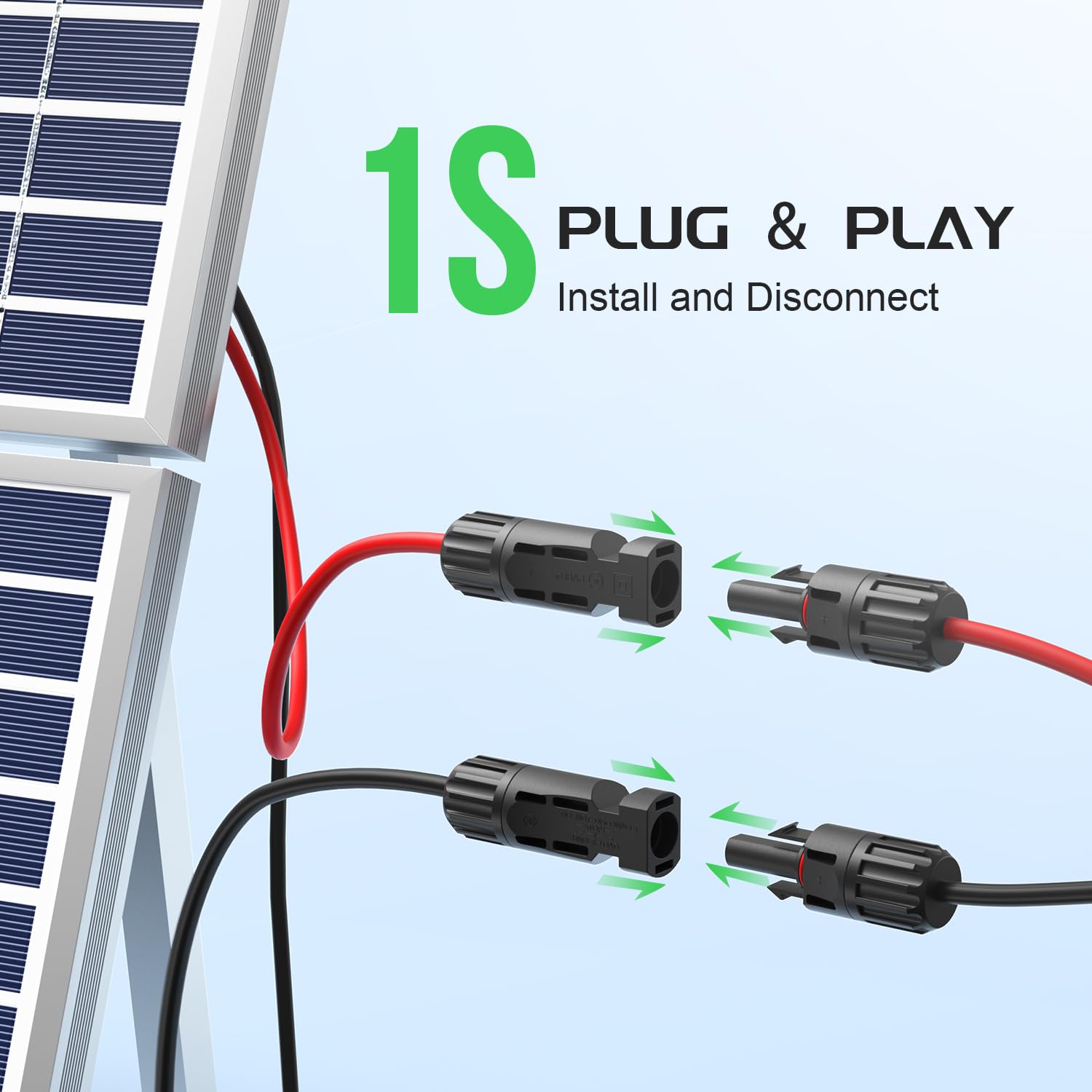 1 Pair Solar Connector Y Branch Parallel Adapter Cable Solar Panel Connectors Wire Plug Solar Panel V324-SONACAB-Y