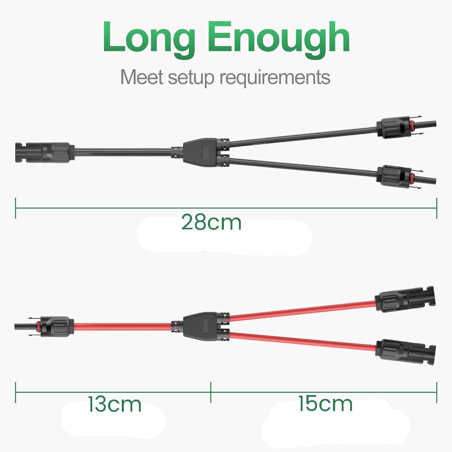 1 Pair Solar Connector Y Branch Parallel Adapter Cable Solar Panel Connectors Wire Plug Solar Panel V324-SONACAB-Y