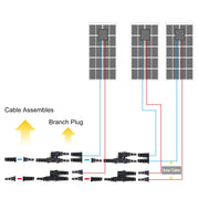 1 Pair 2 To 1 2 branch Waterproof T Branch Cable Connectors Solar PV Panel Connector Male & Female V324-SONACONN-2P