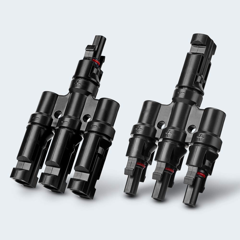 1 Pair 3 To 1 3 branch Waterproof T Branch Cable Connectors Solar PV Panel Connector Male & Female V324-SONACONN-3P