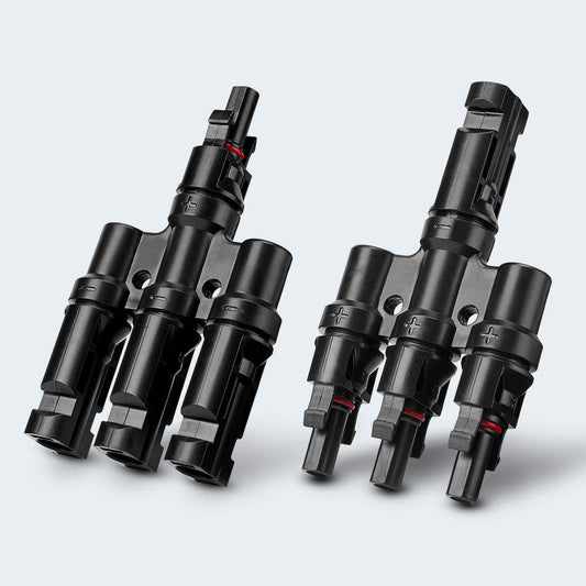 1 Pair 3 To 1 3 branch Waterproof T Branch Cable Connectors Solar PV Panel Connector Male & Female V324-SONACONN-3P