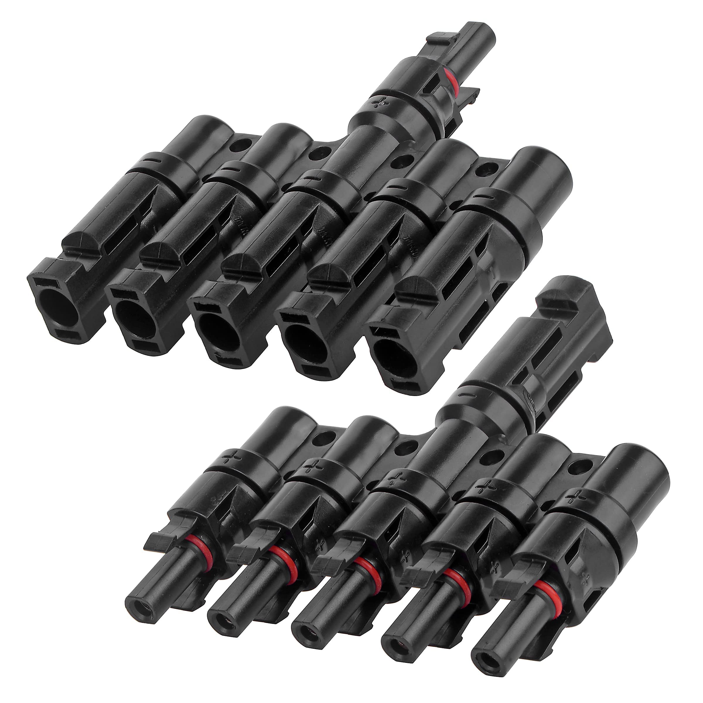 1 Pair 5 To 1 5 branch Waterproof T Branch Cable Connectors Solar PV Panel Connector Male & Female V324-SONACONN-5P