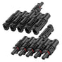 1 Pair 5 To 1 5 branch Waterproof T Branch Cable Connectors Solar PV Panel Connector Male & Female V324-SONACONN-5P