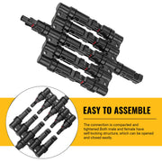 1 Pair 5 To 1 5 branch Waterproof T Branch Cable Connectors Solar PV Panel Connector Male & Female V324-SONACONN-5P