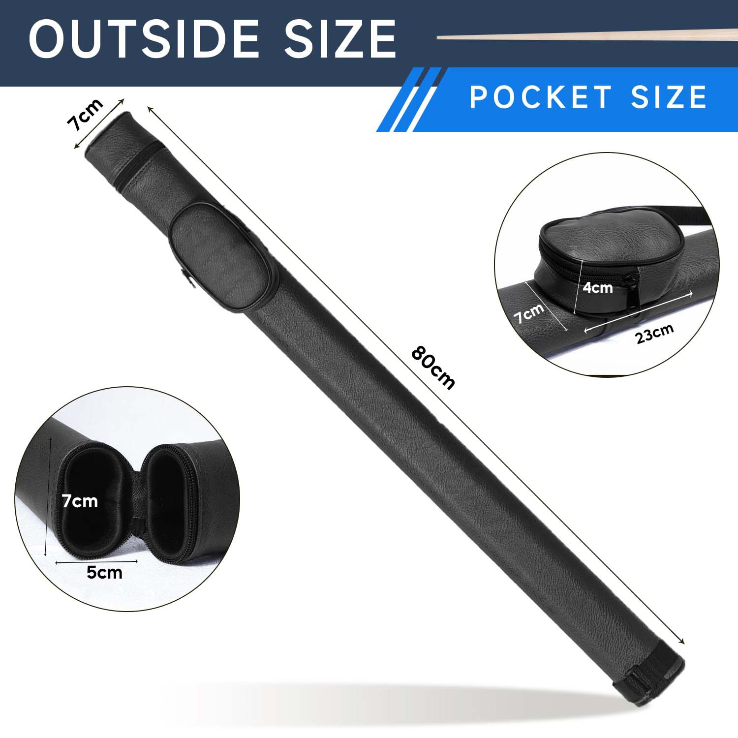 80cm Billiard Cue Cases 1x1 Deluxe Hard Billiard Pool Cue Stick Carrying Case Pool Billiards V324-SP-CCASE80CM