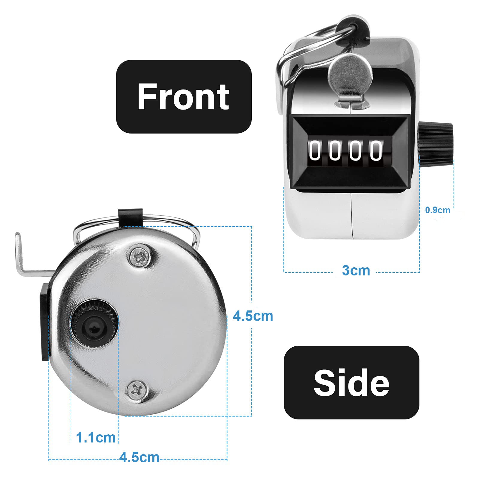 Hand Tally Counter 4-Digit Lap Counters Clicker Pitch for Counting Knitting Coaching V324-SP-CUNT