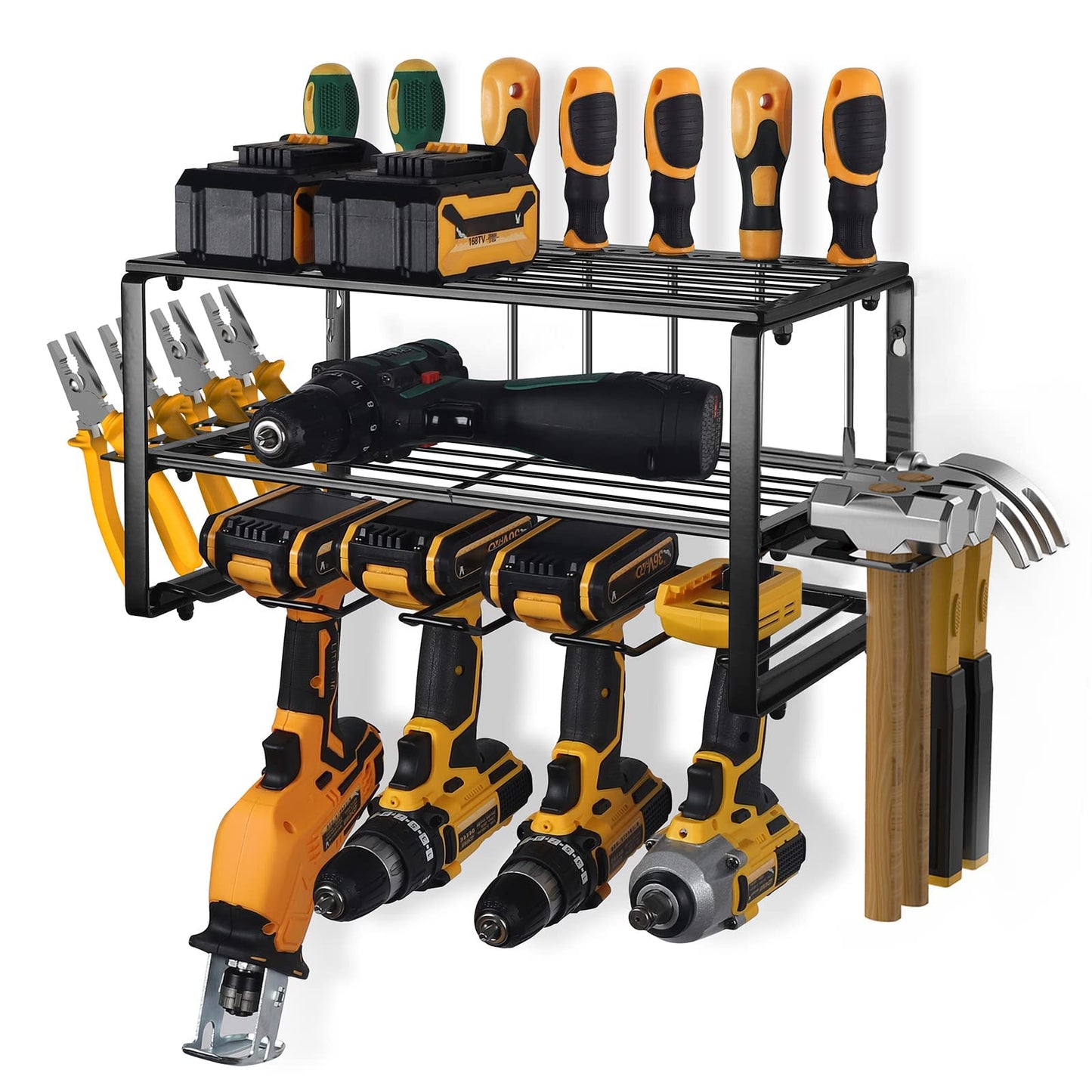 40cm Power Tool Organizer 4 Layers Garage Tool Storage Rack Workshop Tool Shelf Drill Pliers Hammer Rack V324-TOOSTO-40CM