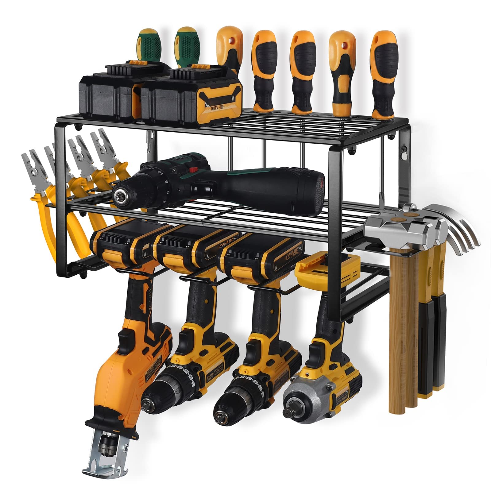40cm Power Tool Organizer 4 Layers Garage Tool Storage Rack Workshop Tool Shelf Drill Pliers Hammer Rack V324-TOOSTO-40CM