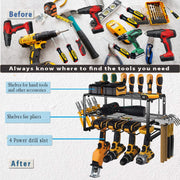 40cm Power Tool Organizer 4 Layers Garage Tool Storage Rack Workshop Tool Shelf Drill Pliers Hammer Rack V324-TOOSTO-40CM