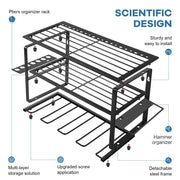 40cm Power Tool Organizer 4 Layers Garage Tool Storage Rack Workshop Tool Shelf Drill Pliers Hammer Rack V324-TOOSTO-40CM