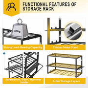 40cm Power Tool Organizer 4 Layers Garage Tool Storage Rack Workshop Tool Shelf Drill Pliers Hammer Rack V324-TOOSTO-40CM