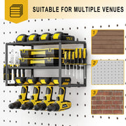 40cm Power Tool Organizer 4 Layers Garage Tool Storage Rack Workshop Tool Shelf Drill Pliers Hammer Rack V324-TOOSTO-40CM