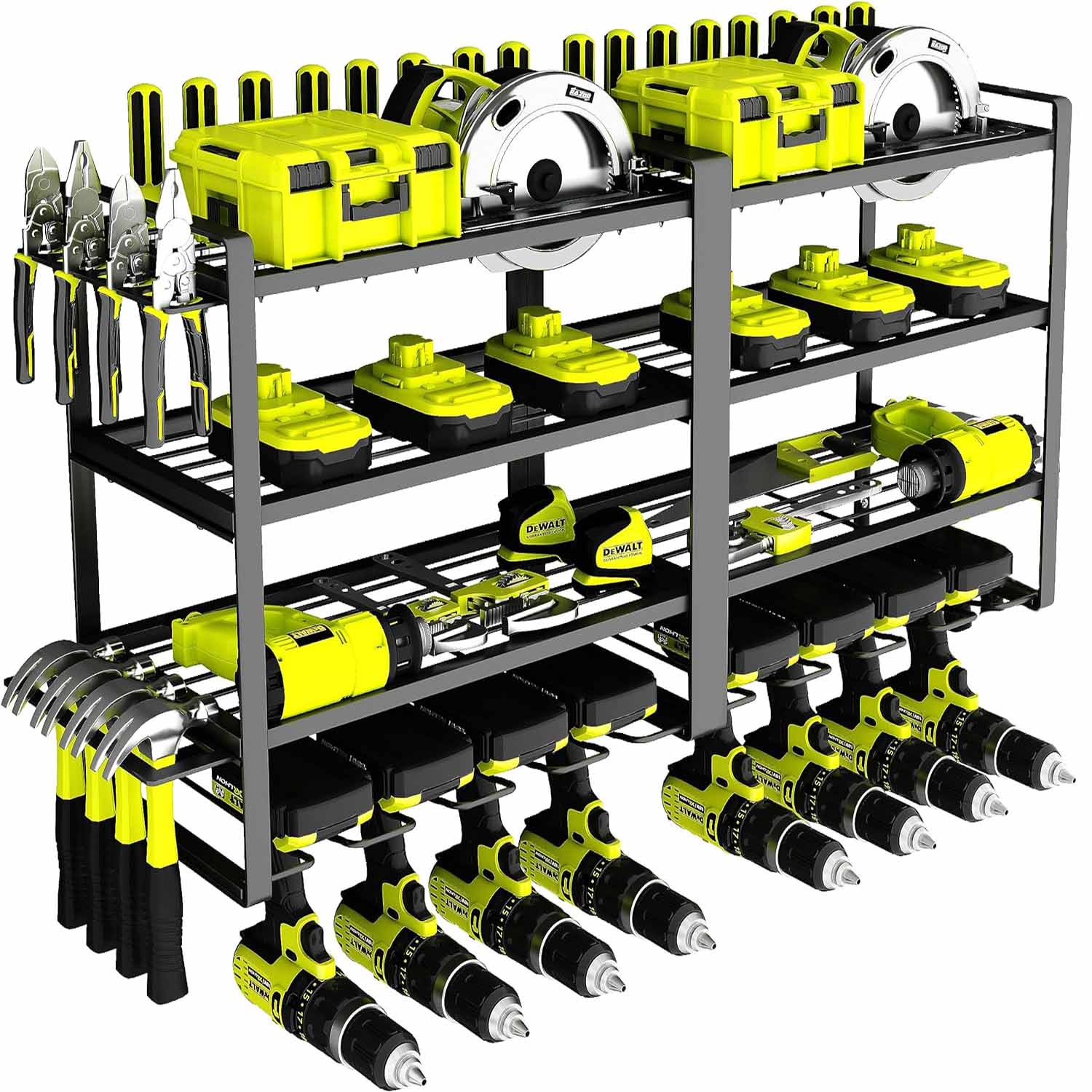 Large Power Tool Organizer 4 Layers Garage Tool Storage Rack Workshop Tool Shelf Drill Pliers Hammer Rack V324-TOOSTO-80CM