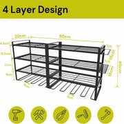 Large Power Tool Organizer 4 Layers Garage Tool Storage Rack Workshop Tool Shelf Drill Pliers Hammer Rack V324-TOOSTO-80CM