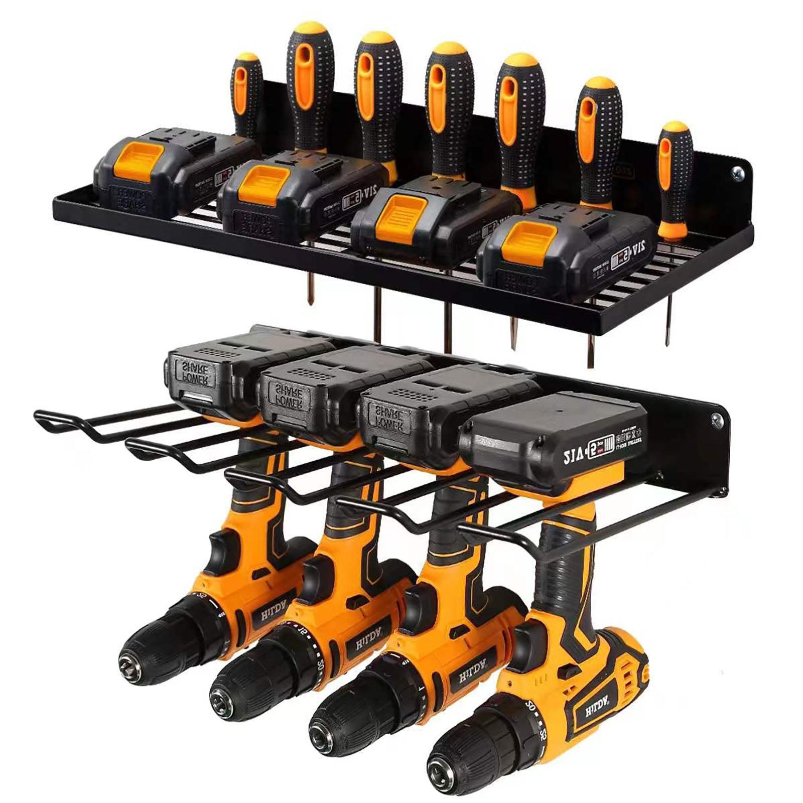Power Tool Organizer Drill Holder Wall Mount Garage Storage Shelves Rack Wall Storage Organizer Set V324-TOOSTO-SET