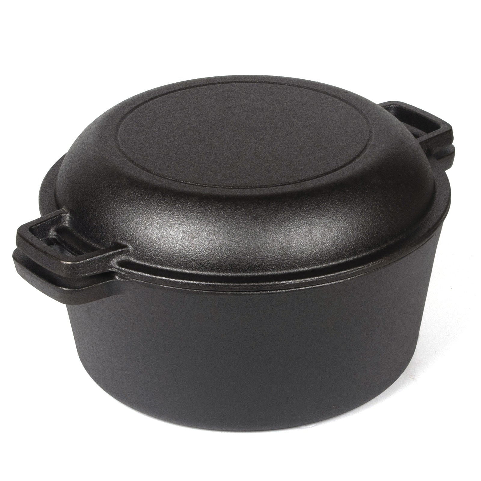 26cm 2-in-1 Cast Iron Dutch Oven & Skillet Set Pre-Seasoned Dual-Use Pot with Lid Fry Pan, Durable & V324-TSD-DUALPOT26CM