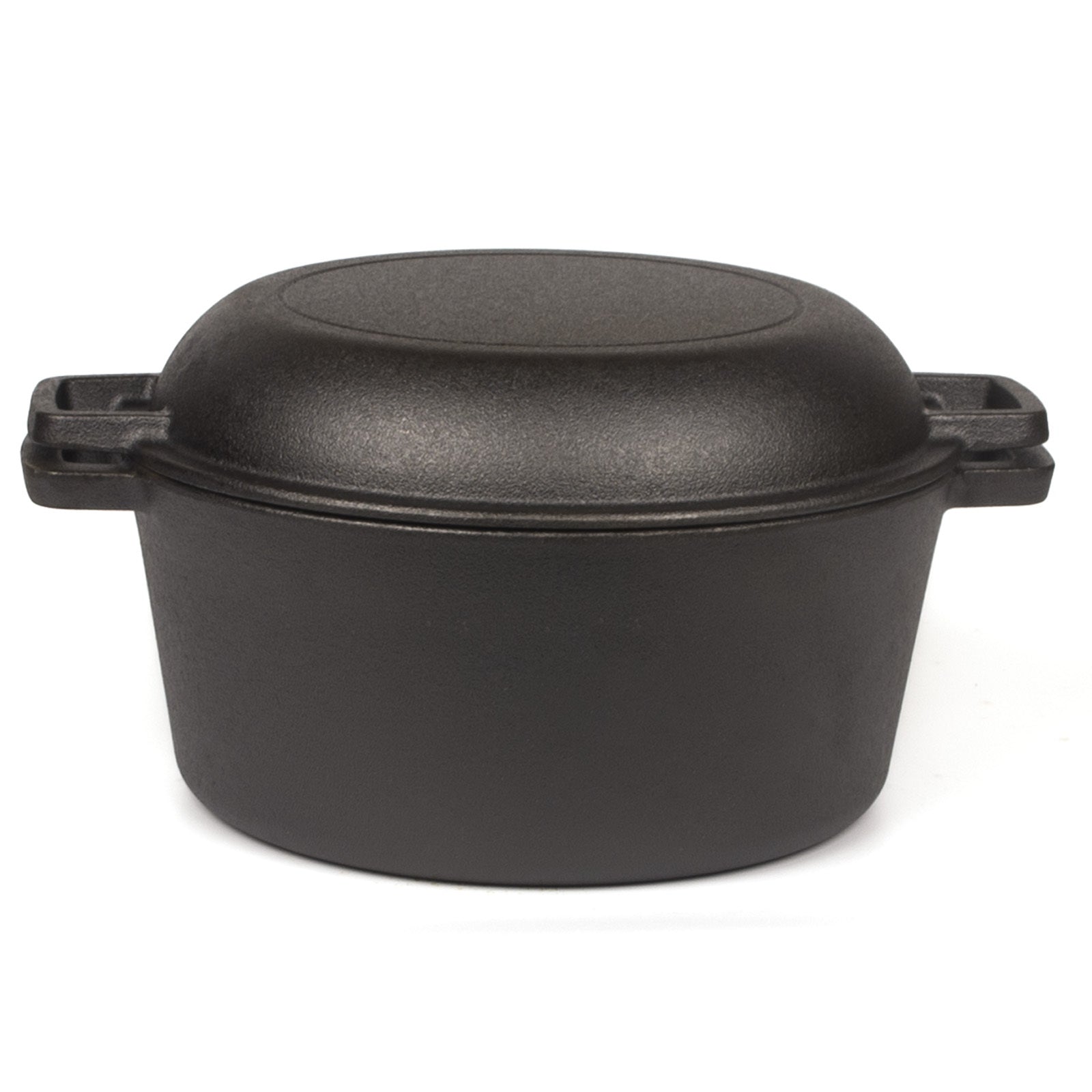 26cm 2-in-1 Cast Iron Dutch Oven & Skillet Set Pre-Seasoned Dual-Use Pot with Lid Fry Pan, Durable & V324-TSD-DUALPOT26CM