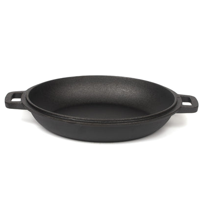 26cm 2-in-1 Cast Iron Dutch Oven & Skillet Set Pre-Seasoned Dual-Use Pot with Lid Fry Pan, Durable & V324-TSD-DUALPOT26CM