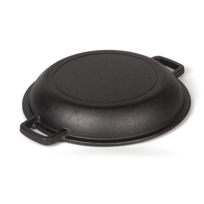 26cm 2-in-1 Cast Iron Dutch Oven & Skillet Set Pre-Seasoned Dual-Use Pot with Lid Fry Pan, Durable & V324-TSD-DUALPOT26CM