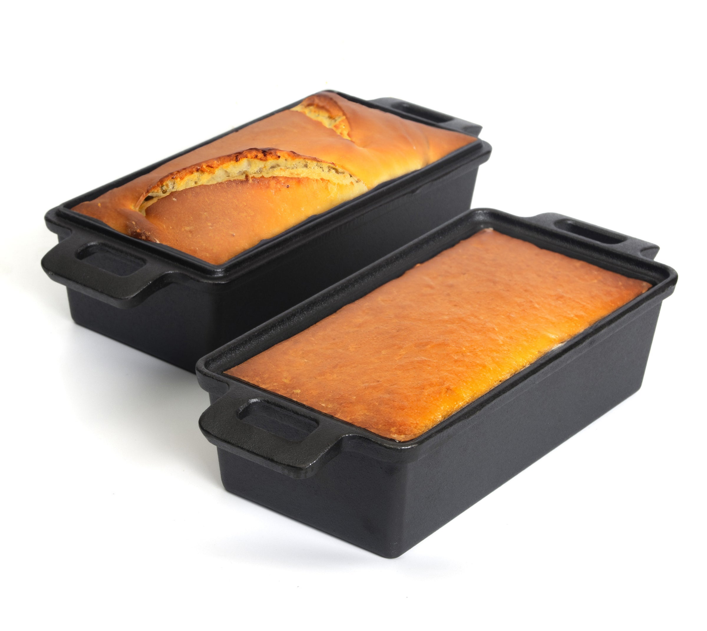 2-in-1 Cast Iron Bread Loaf Pan Tin with Lid Dual Use Baking Dish with Ergonomic Handles, Pre-Seasoned for V324-TSD-DULBREPOT