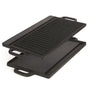 40 cm Reversible Cast Iron Grill & Griddle -Dual-Sided (Flat & Ribbed), Pre-Seasoned, Handles, for Stove-Top V324-TSD-FLATBBQ40CM