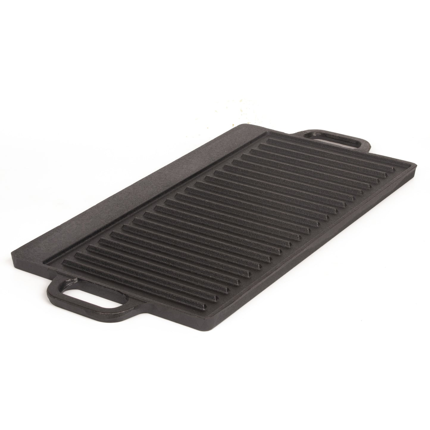 40 cm Reversible Cast Iron Grill & Griddle -Dual-Sided (Flat & Ribbed), Pre-Seasoned, Handles, for Stove-Top V324-TSD-FLATBBQ40CM