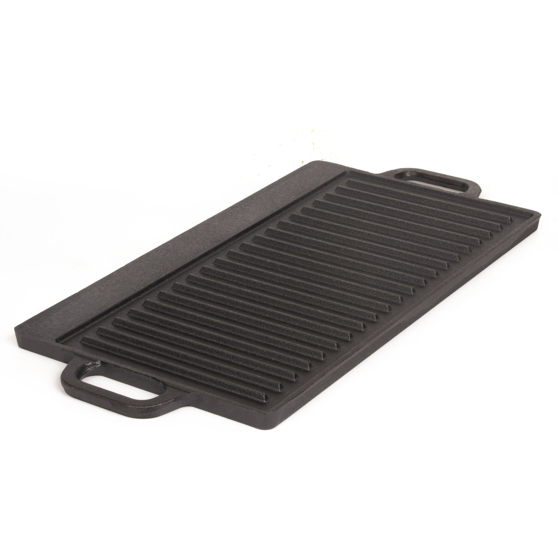 40 cm Reversible Cast Iron Grill & Griddle -Dual-Sided (Flat & Ribbed), Pre-Seasoned, Handles, for Stove-Top V324-TSD-FLATBBQ40CM