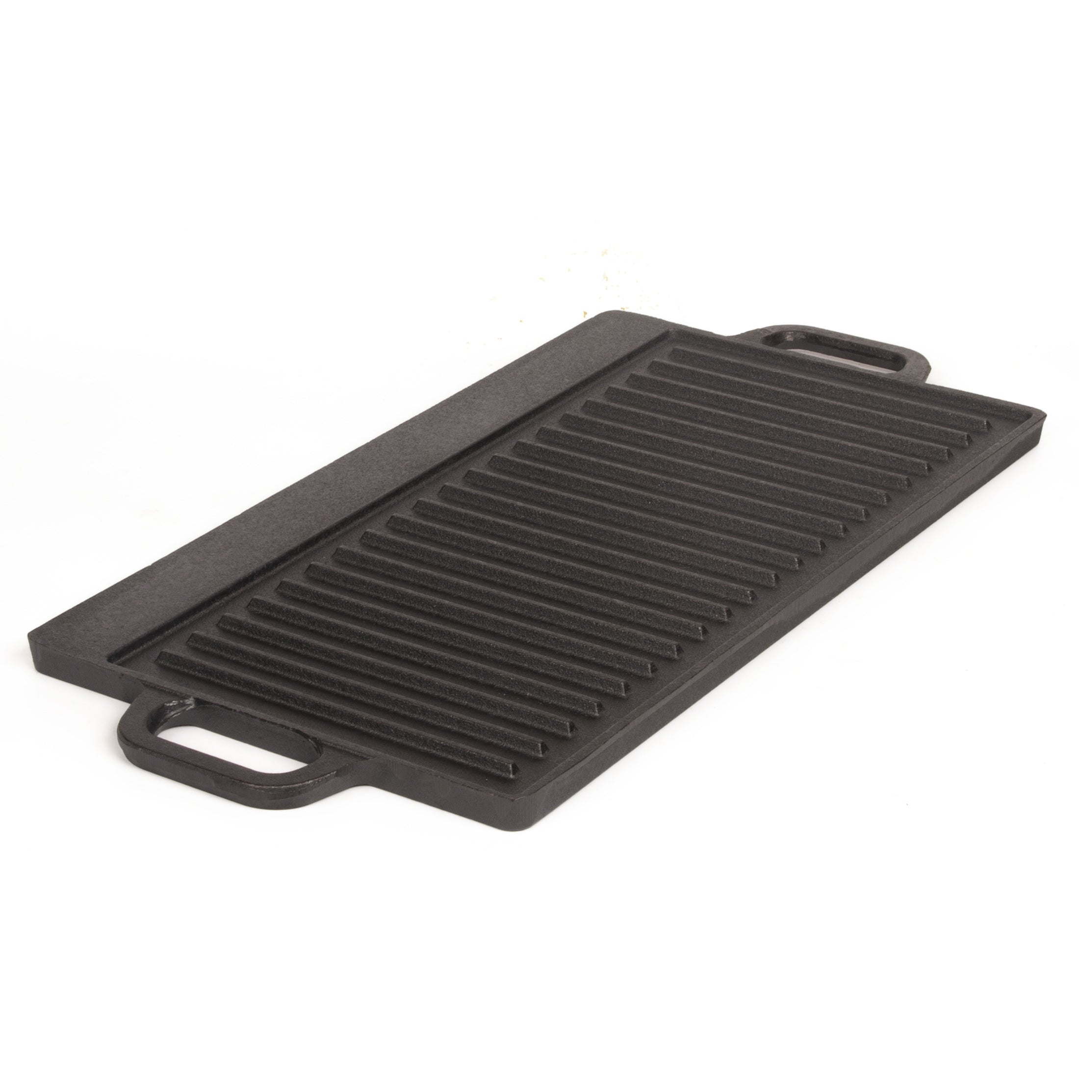 40 cm Reversible Cast Iron Grill & Griddle -Dual-Sided (Flat & Ribbed), Pre-Seasoned, Handles, for Stove-Top V324-TSD-FLATBBQ40CM