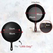 6inch 16cm Cast Iron Skillet Cookware Chef Quality Pre-Seasoned Pan Pans V324-TSD-FRPAN16CM
