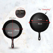 8inch 21cm Cast Iron Skillet Cookware Chef Quality Pre-Seasoned Pan Pans V324-TSD-FRPAN20CM
