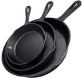 Cast Iron Skillet Cookware 3-Piece Set Chef Quality Pre-Seasoned Pan 10" 8" 6" Pans V324-TSD-FRPANSET