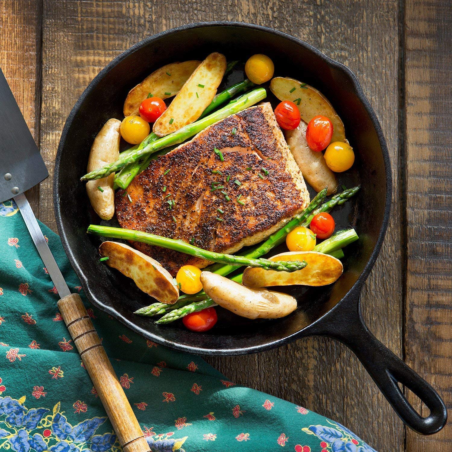 Cast Iron Skillet Cookware 3-Piece Set Chef Quality Pre-Seasoned Pan 10" 8" 6" Pans V324-TSD-FRPANSET