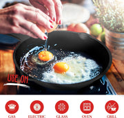 Cast Iron Skillet Cookware 3-Piece Set Chef Quality Pre-Seasoned Pan 10" 8" 6" Pans V324-TSD-FRPANSET