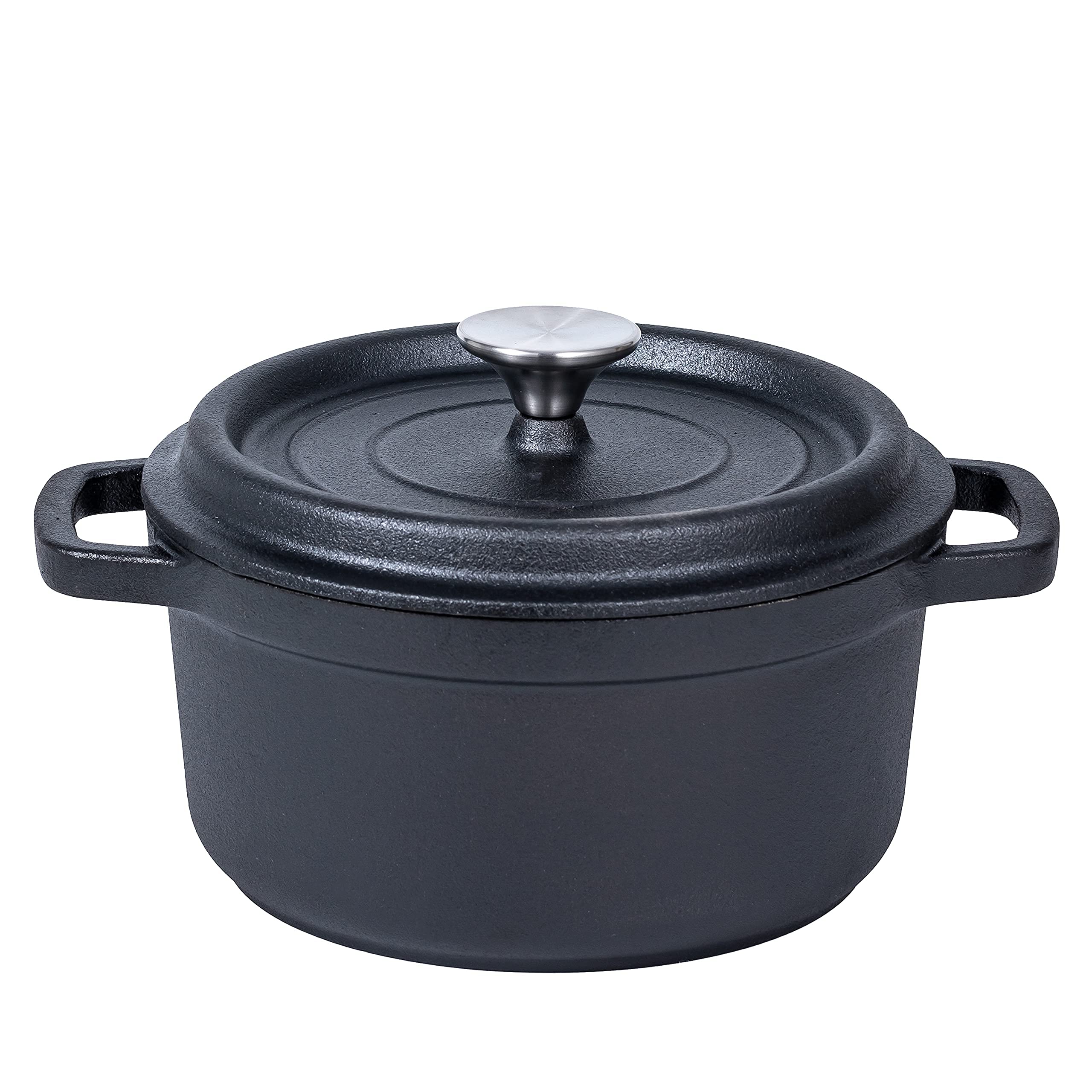 24cm Pre-seasoned NonStick Cast Iron Dutch Oven Handles Lid Skillet Cookware Braising Pot Pan Casserole V324-TSD-POT24CM