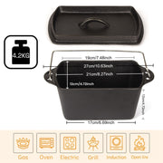 Cast Iron Bread Pan with Lid Non-Stick, Durable Loaf Pan for Perfect Baking V324-TSD-SINBREPOT