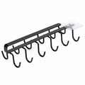 Under Cabinet Mug Holder 12 Hooks No Drill Cup Rack Organizer for Kitchen Storage Black V324-TYWJKITRACK12HK-BK
