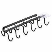 Under Cabinet Mug Holder 12 Hooks No Drill Cup Rack Organizer for Kitchen Storage Black V324-TYWJKITRACK12HK-BK