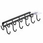 Under Cabinet Mug Holder 12 Hooks No Drill Cup Rack Organizer for Kitchen Storage Black V324-TYWJKITRACK12HK-BK
